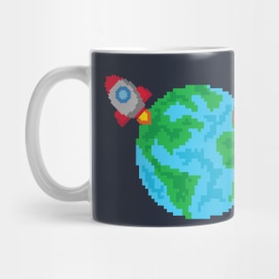 Comet Hitting Earth, Escape By Rocket Mug